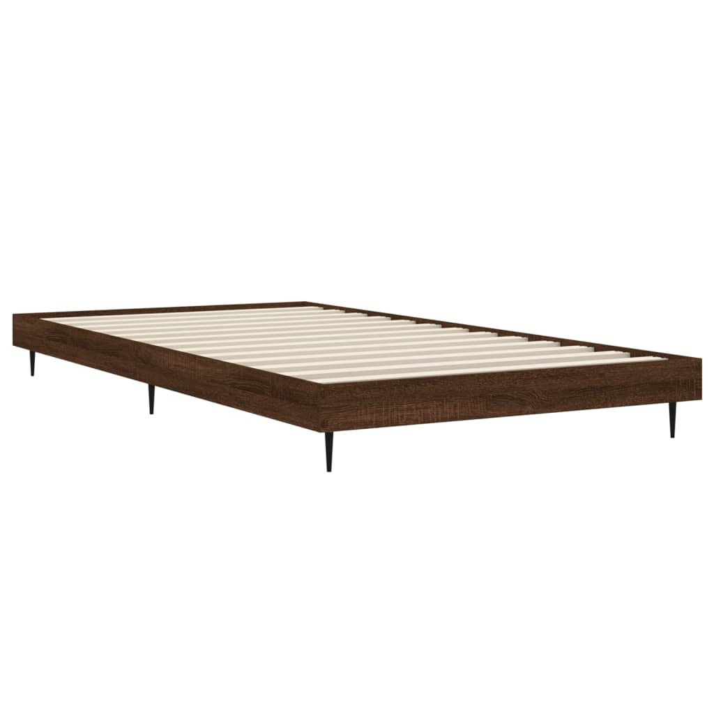 vidaXL Bed Frame without Mattress Brown Oak 100x200 cm Engineered Wood