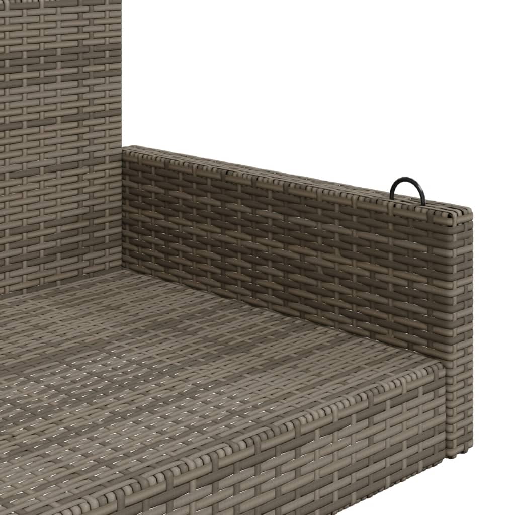 vidaXL Swing Bench Grey 119x56x48 cm Poly Rattan