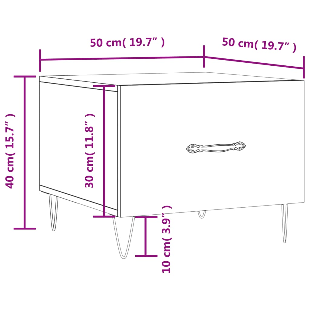 vidaXL Coffee Table Concrete Grey 50x50x40 cm Engineered Wood