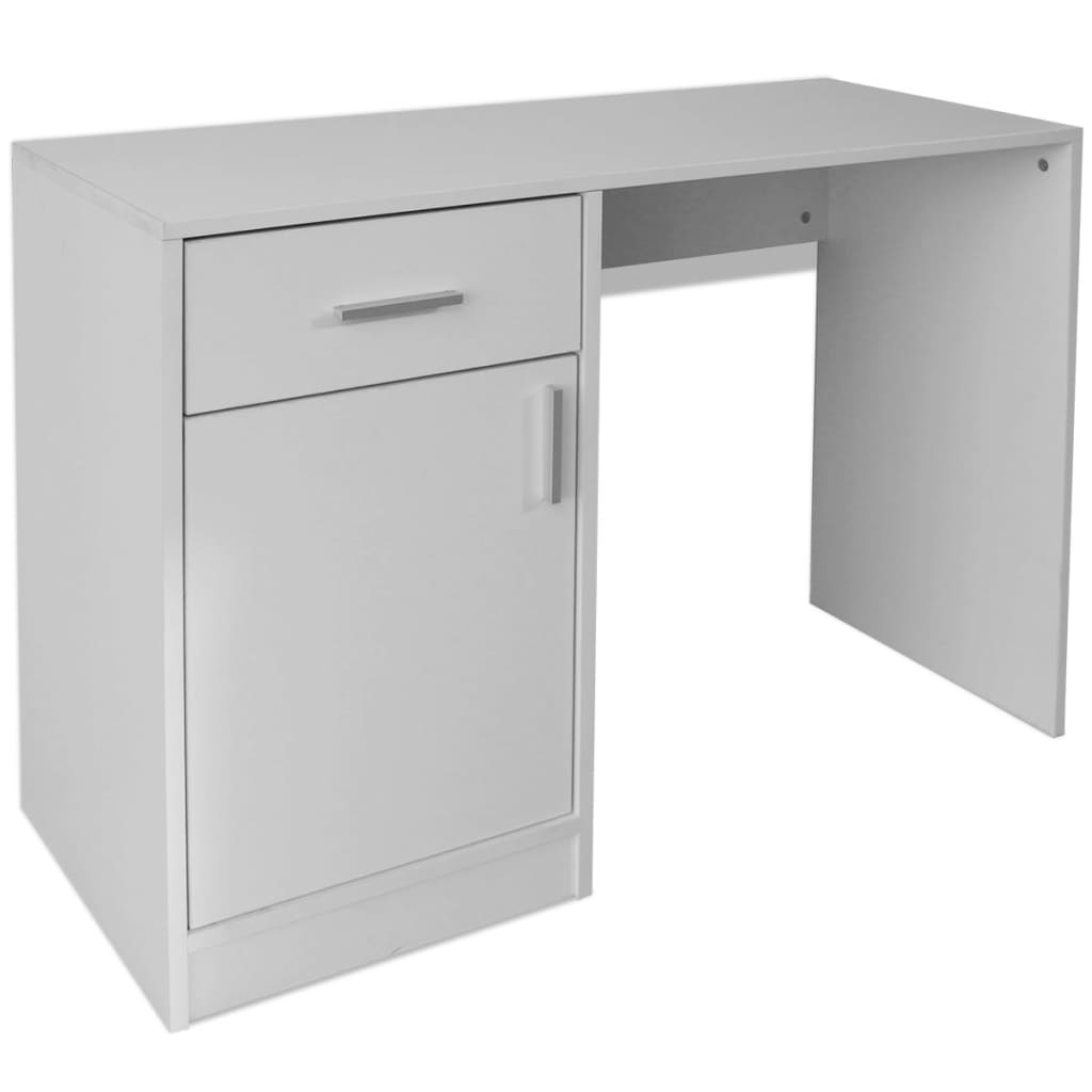 vidaXL Desk with Drawer and Cabinet White 100x40x73 cm