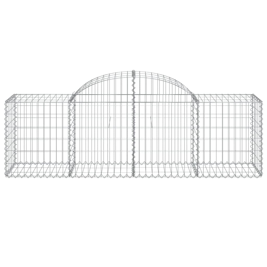 vidaXL Arched Gabion Baskets 11 pcs 200x50x60/80 cm Galvanised Iron