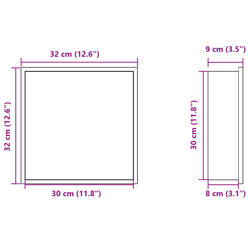 vidaXL Shower Niche Brushed Gold 32x32x9 cm Stainless Steel