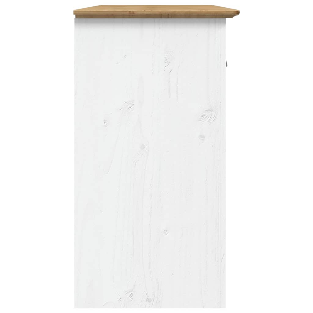 vidaXL Sideboard BODO White and Brown 115x43x79.5 cm Solid Wood Pine