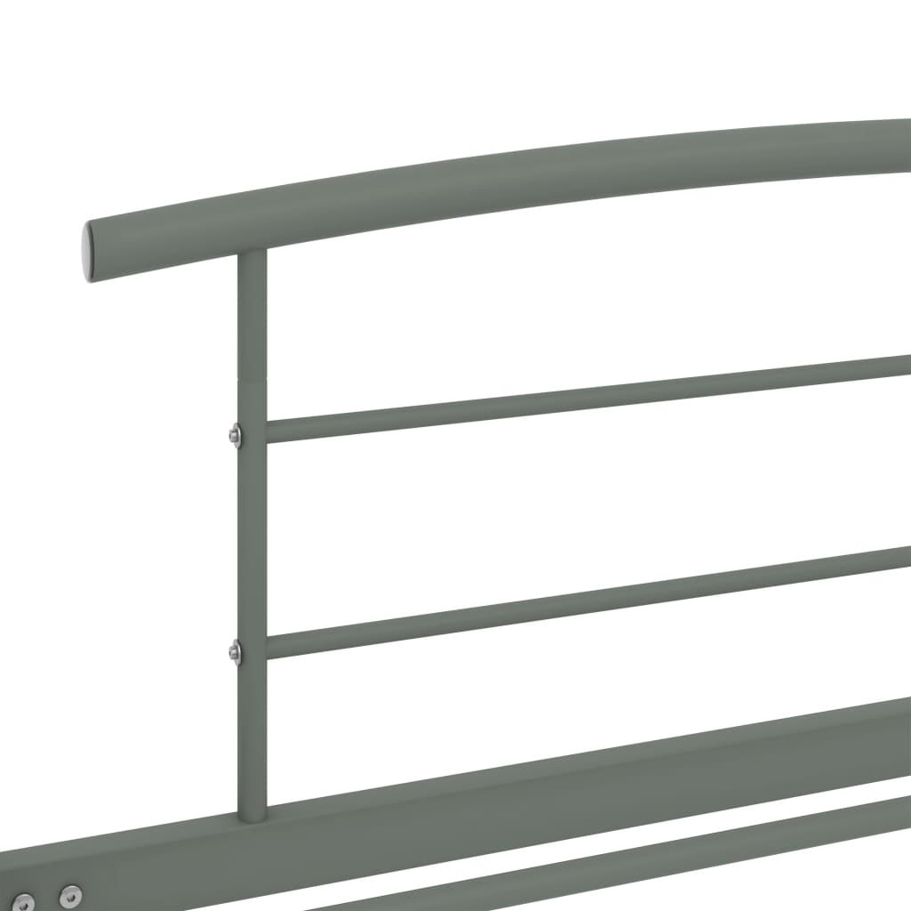 vidaXL Bed Frame without Mattress Grey Metal 100x200 cm