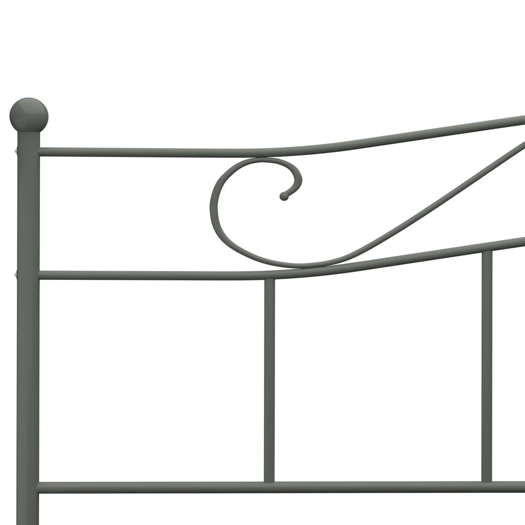 vidaXL Bed Frame without Mattress Grey Metal 180x200 cm Super King