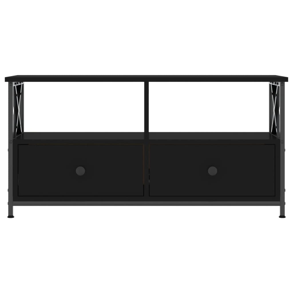 vidaXL TV Cabinet Black 90x33x45 cm Engineered Wood&Iron