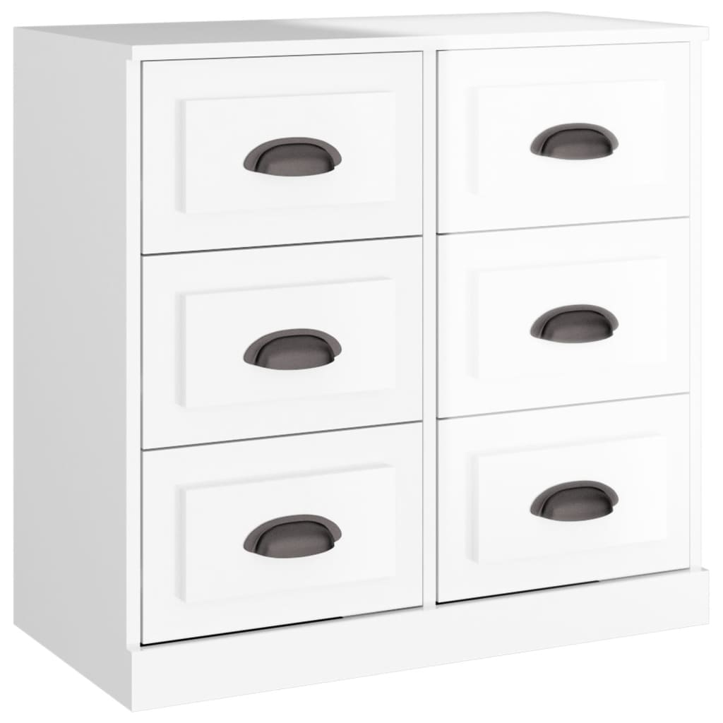 vidaXL Sideboards 2 pcs High Gloss White Engineered Wood