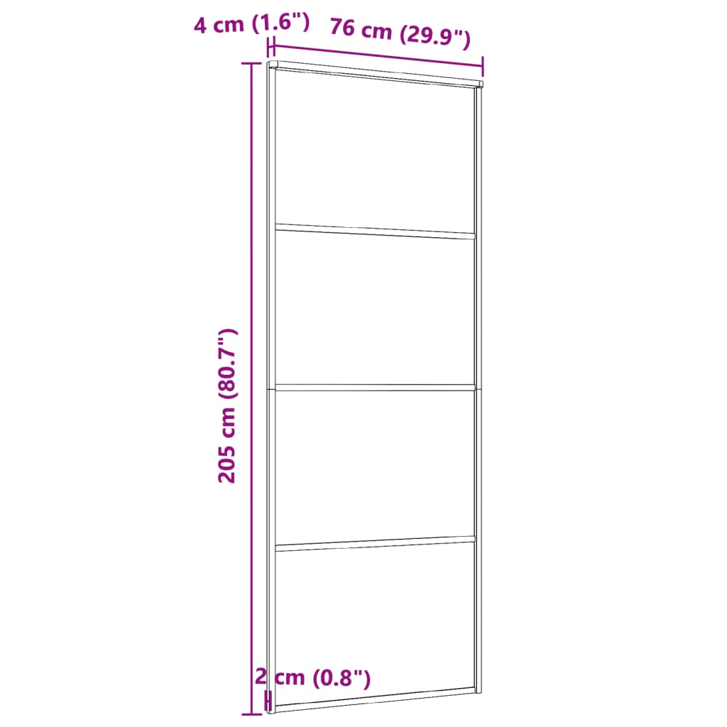 vidaXL Sliding Door Frosted ESG Glass and Aluminium 76x205 cm White