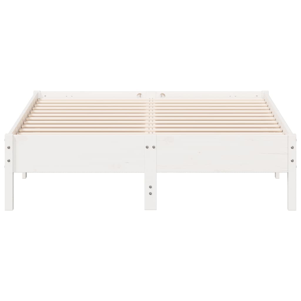 vidaXL Bed Frame without Mattress White 120x190 cm Small Double Solid Wood Pine