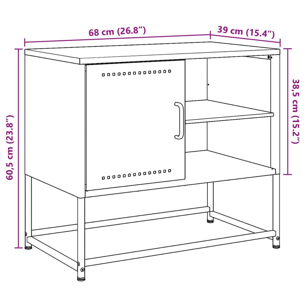 vidaXL TV Cabinet Olive Green 100.5x39x60.5 cm Steel