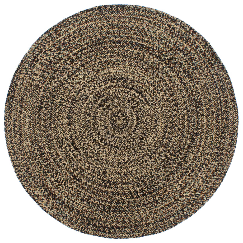 vidaXL Handmade Rug Jute Black and Brown 240 cm