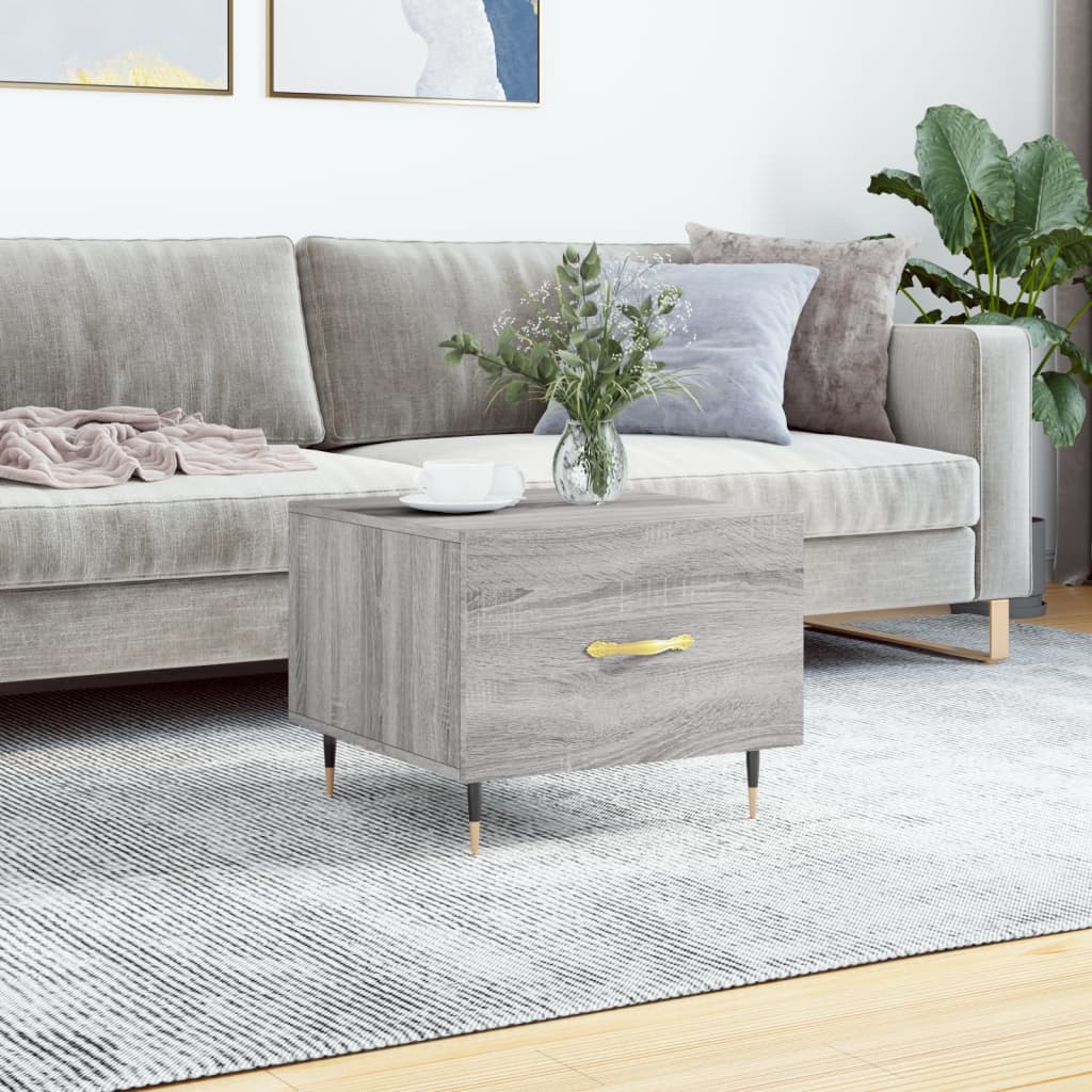 vidaXL Coffee Table Grey Sonoma 50x50x40 cm Engineered Wood