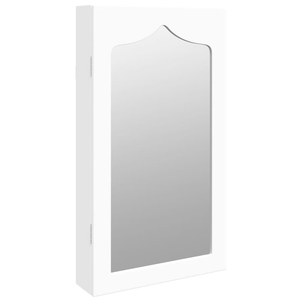 vidaXL Mirror Jewellery Cabinet Wall Mounted White 37.5x10x67 cm