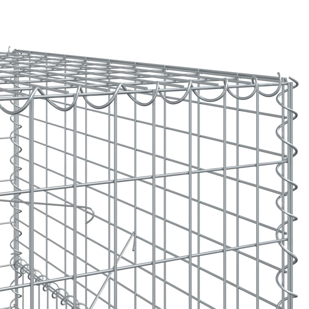 vidaXL Gabion Basket with Cover 600x100x150 cm Galvanised Iron