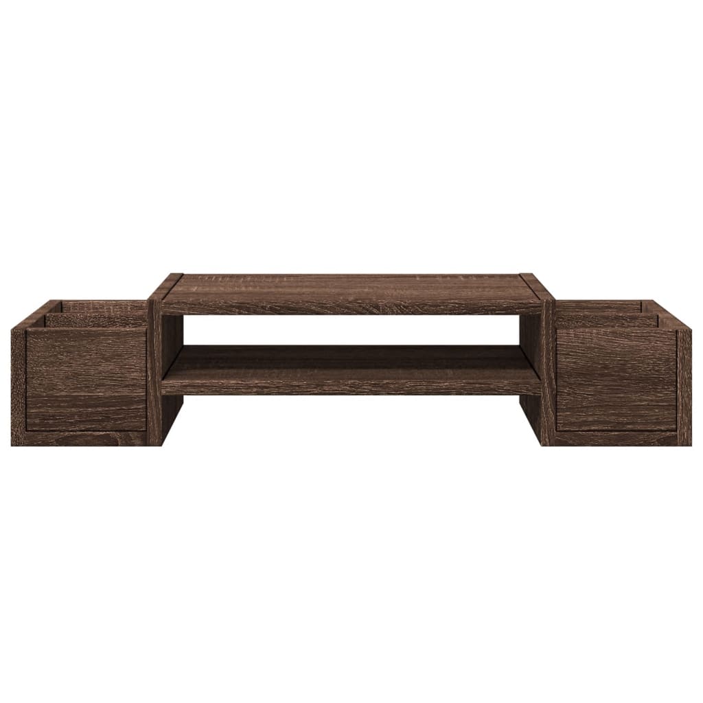 vidaXL Monitor Stand with Storage Brown Oak 70x27x15 cm Engineered Wood