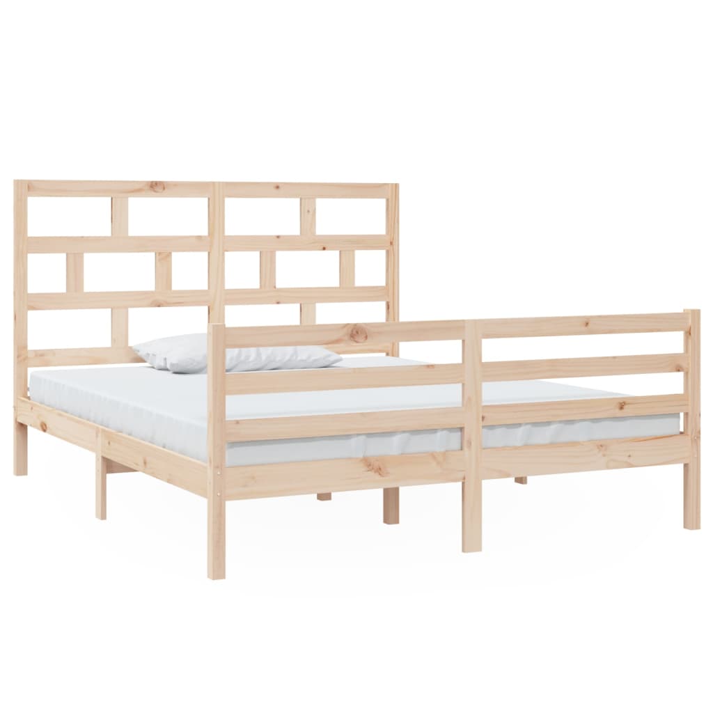 vidaXL Bed Frame without Mattress Solid Wood 160x200 cm (810440+814204)