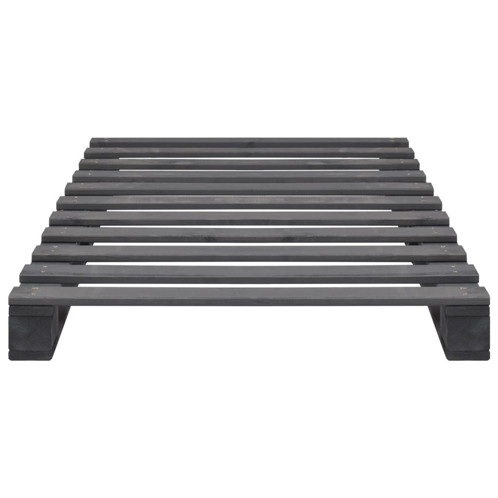 vidaXL Pallet Bed Frame without Mattress Grey 100x200 cm Solid Wood