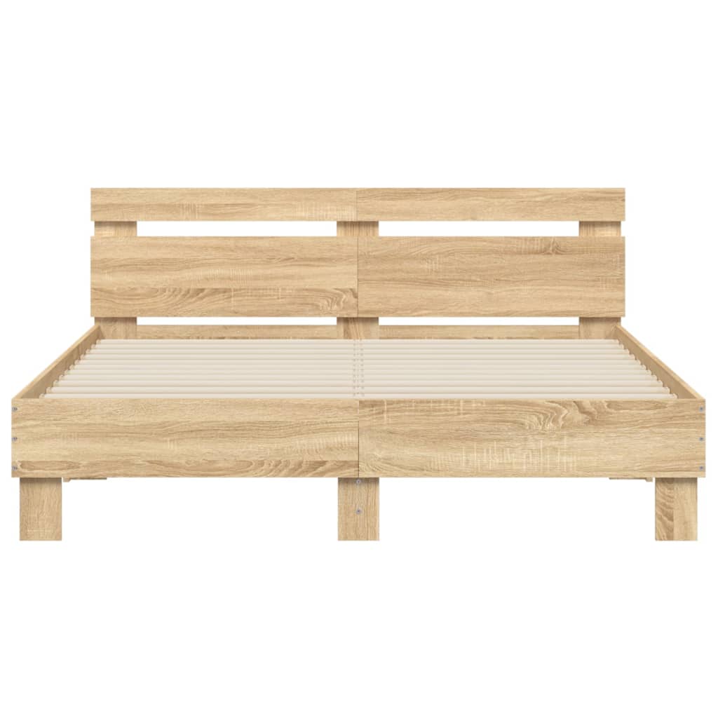 vidaXL Bed Frame without Mattress Sonoma Oak 140x200 cm