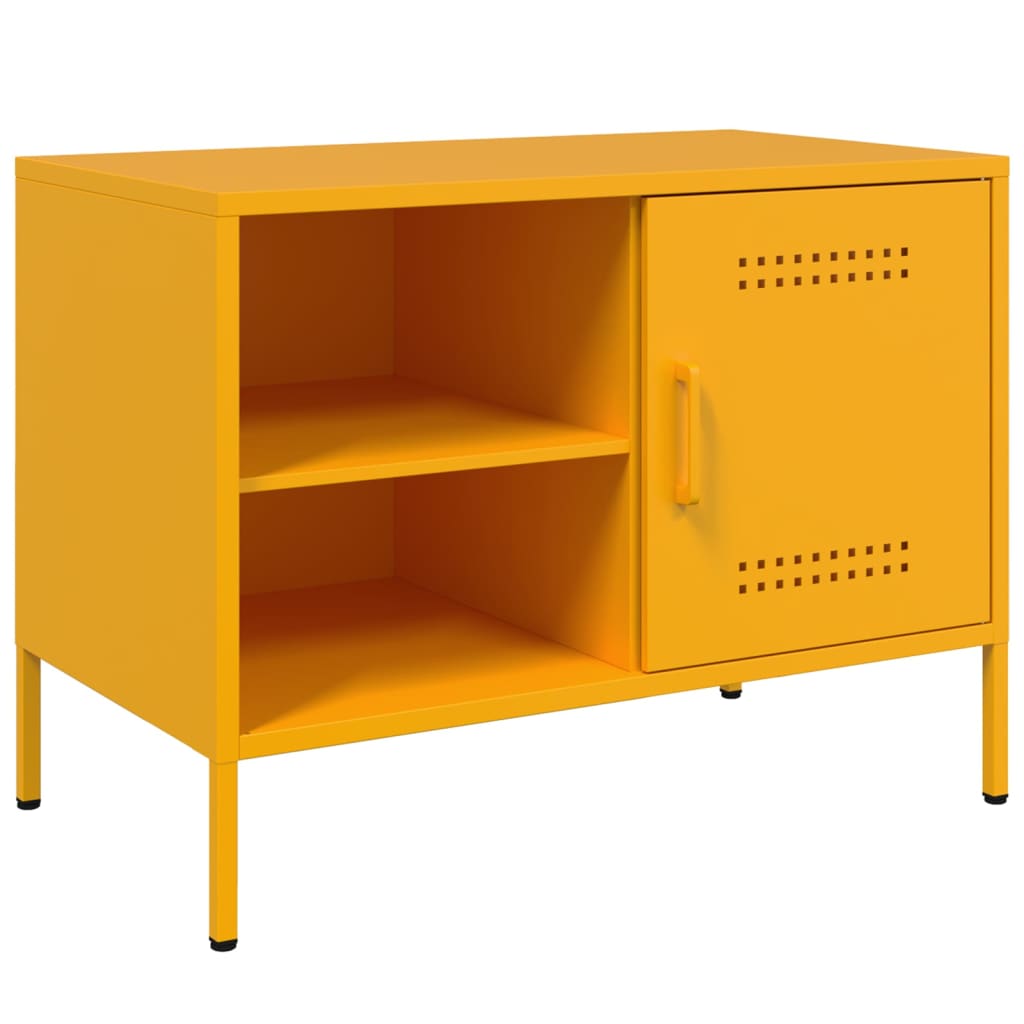 vidaXL TV Cabinet Mustard Yellow 68x39x50.5 cm Steel