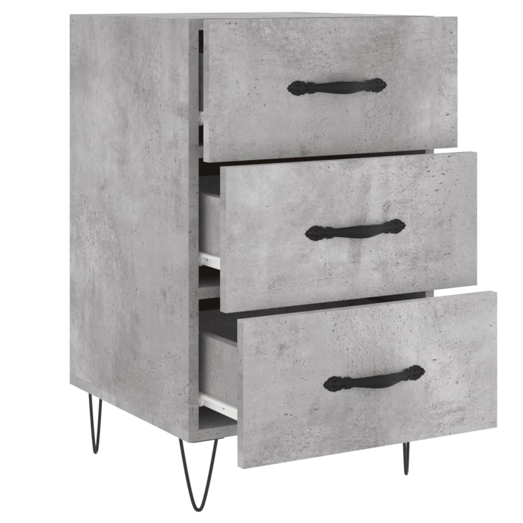 vidaXL Bedside Cabinet Concrete Grey 40x40x66 cm Engineered Wood