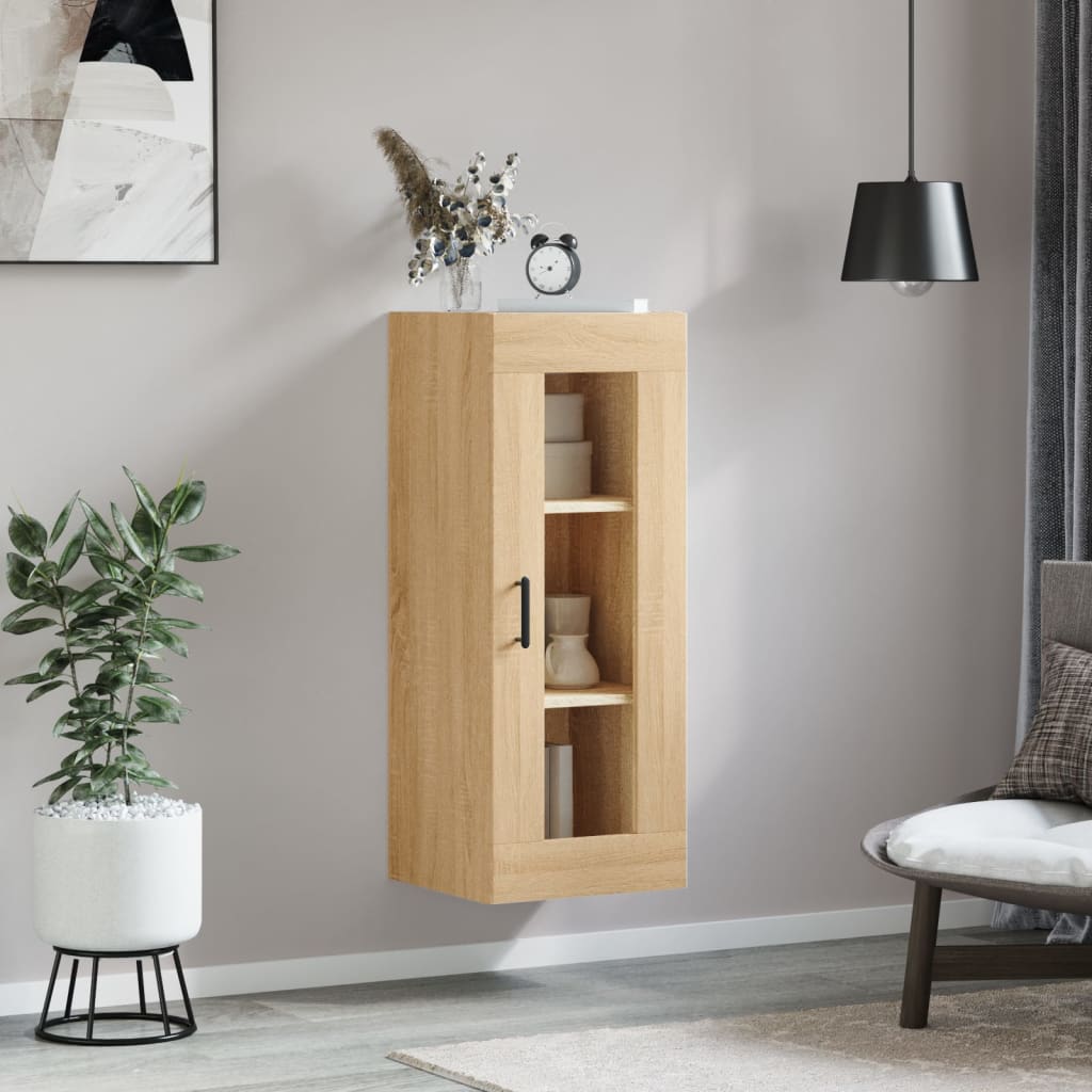 vidaXL Wall Mounted Cabinet Sonoma Oak 34.5x34x90 cm