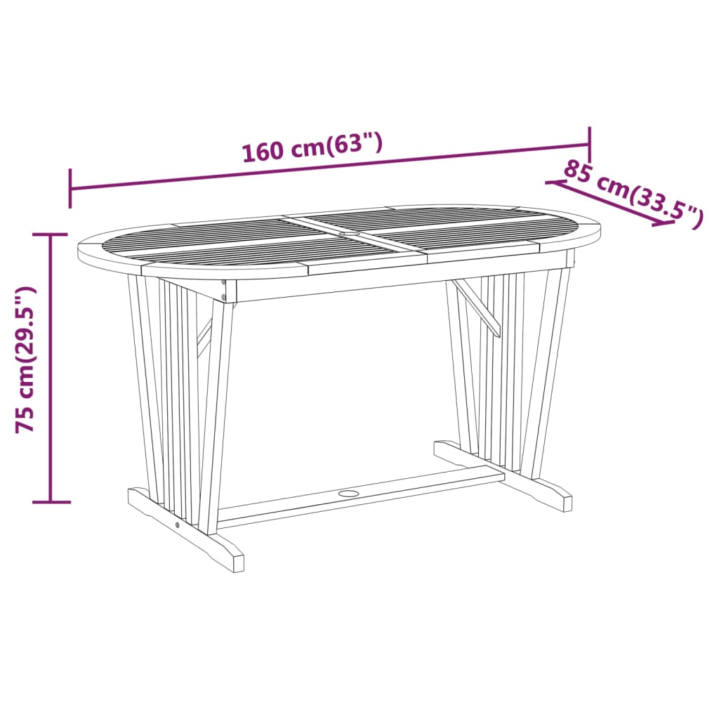 vidaXL 7 Piece Garden Dining Set Solid Wood Eucalyptus