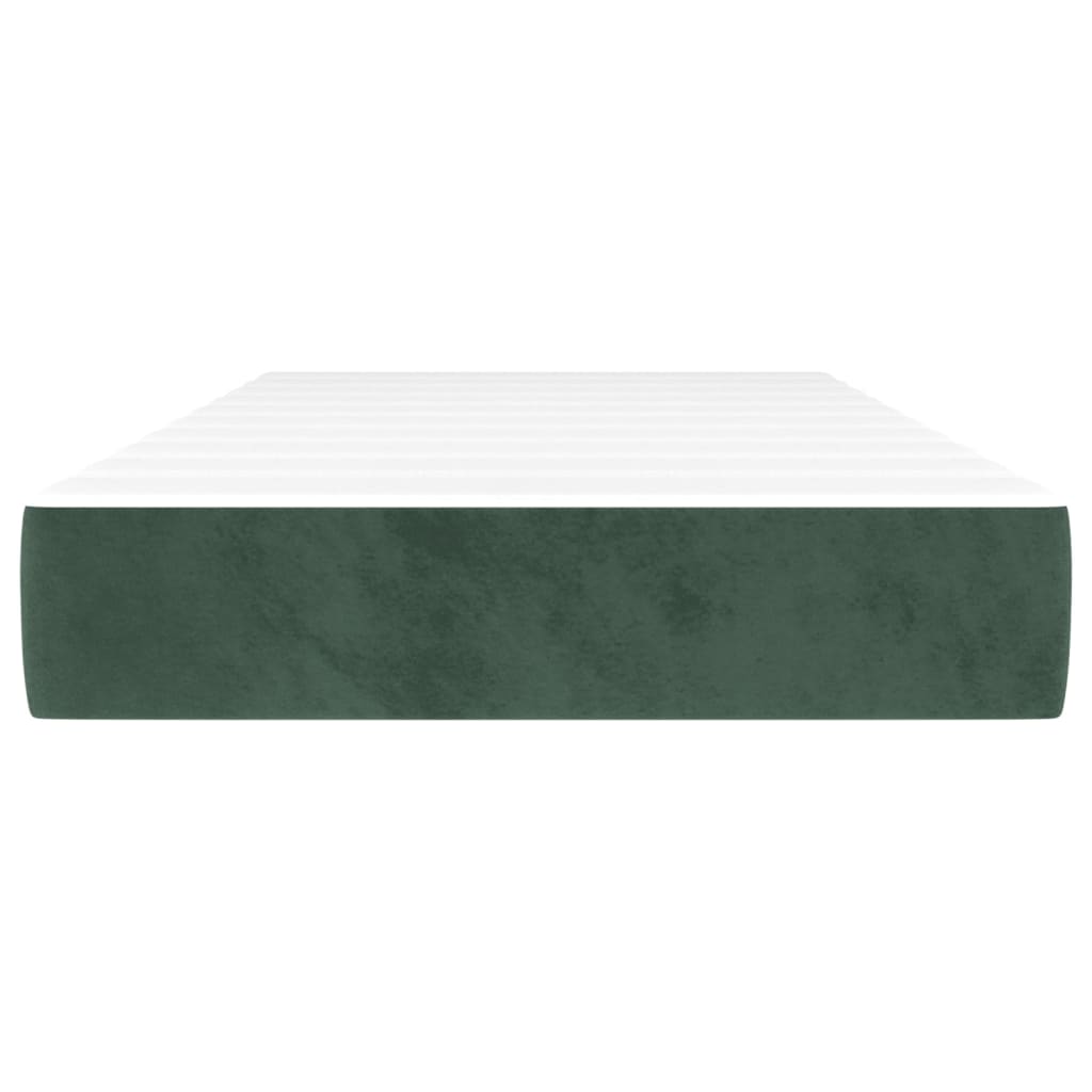 vidaXL Pocket Spring Bed Mattress Dark Green 80x200x20 cm Velvet