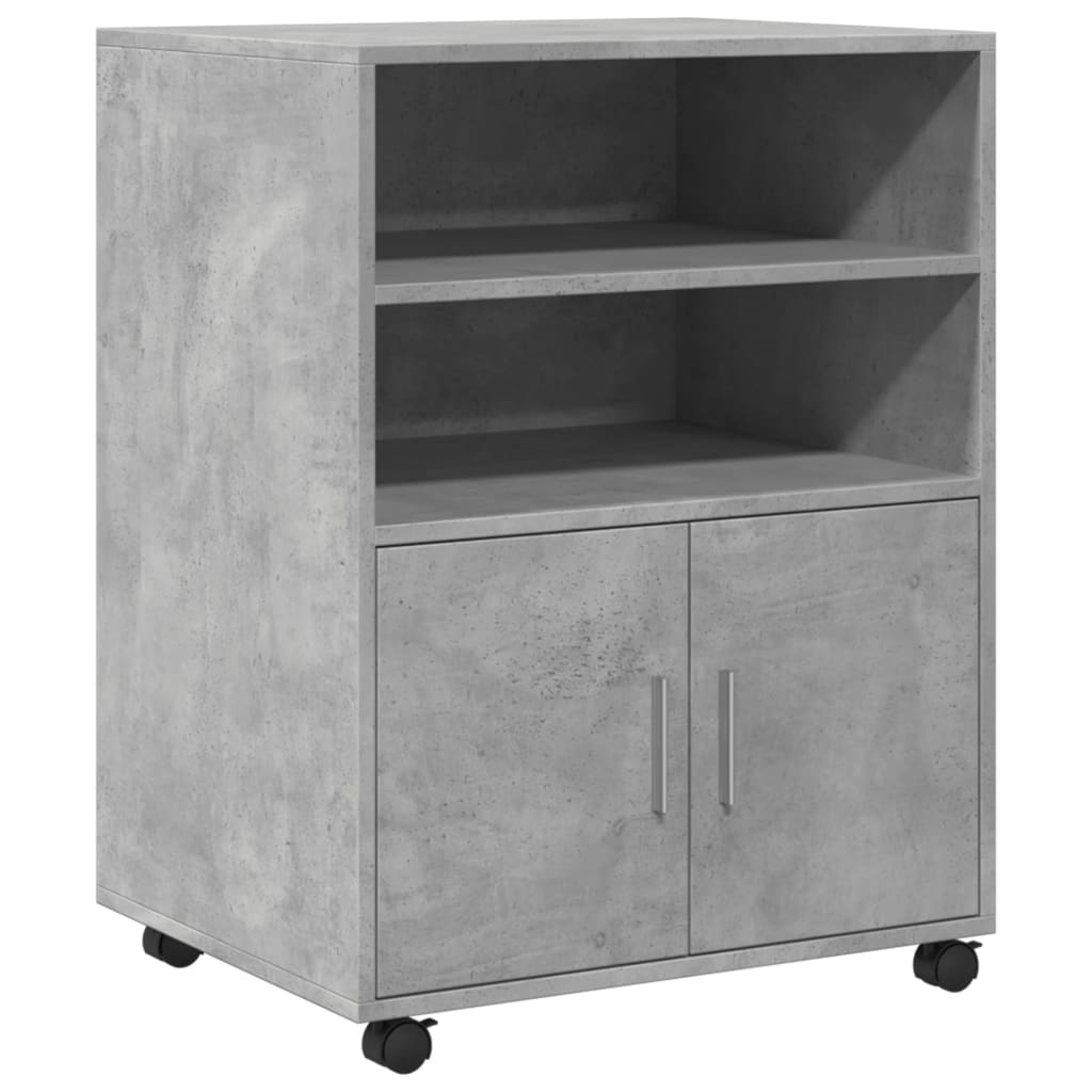 vidaXL Rolling Cabinet Concrete Grey 60x48x81 cm Engineered Wood