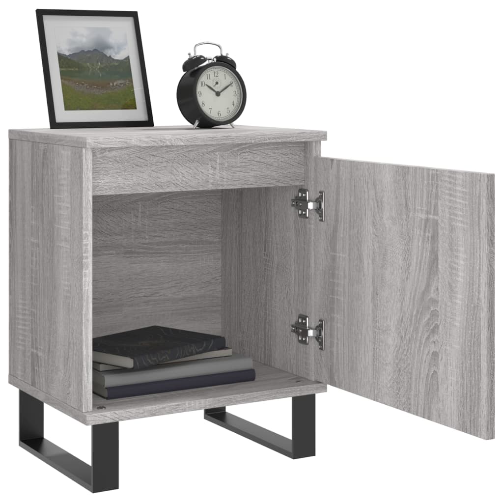 vidaXL Bedside Cabinet Grey Sonoma 40x30x50 cm Engineered Wood