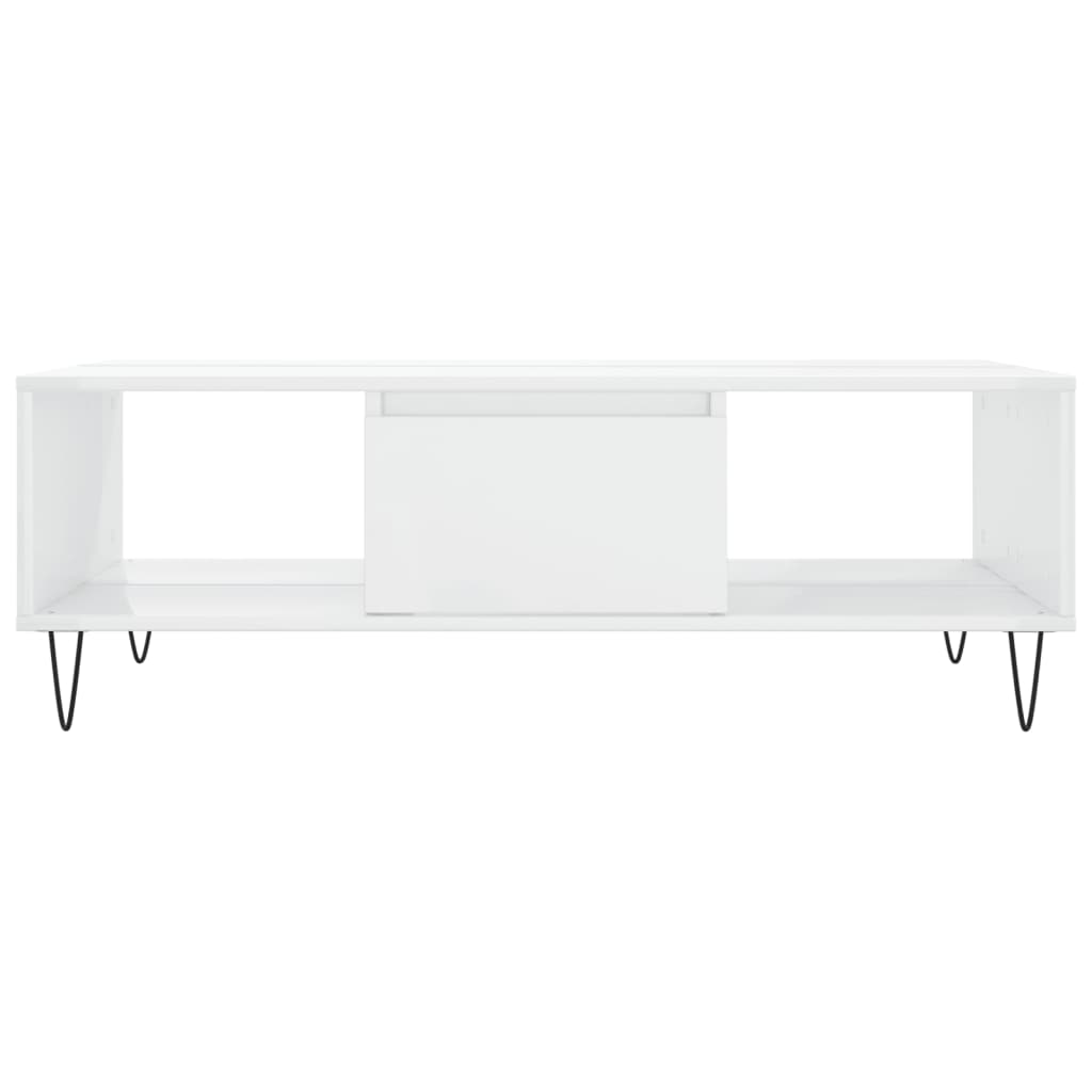 vidaXL Coffee Table High Gloss White 104x60x35 cm Engineered Wood