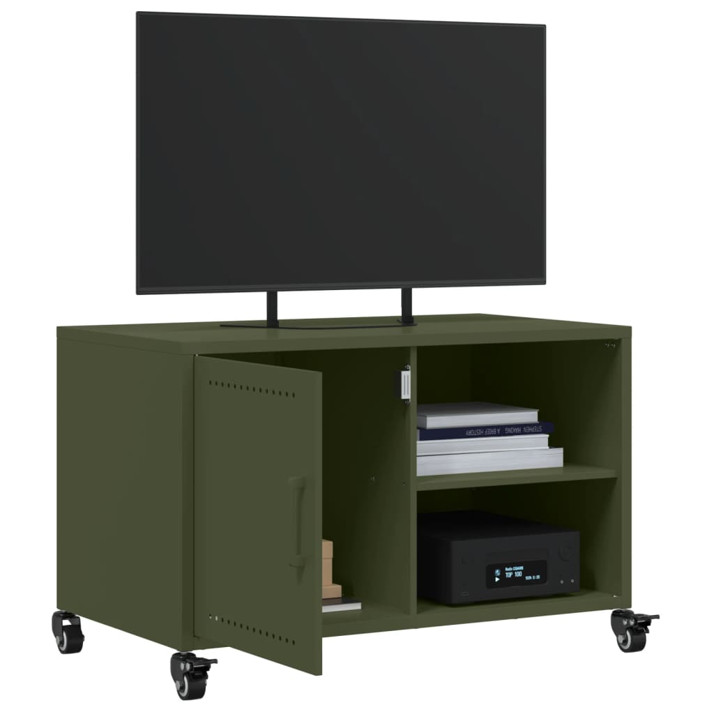 vidaXL TV Cabinet Olive Green 68x39x43.5 cm Steel