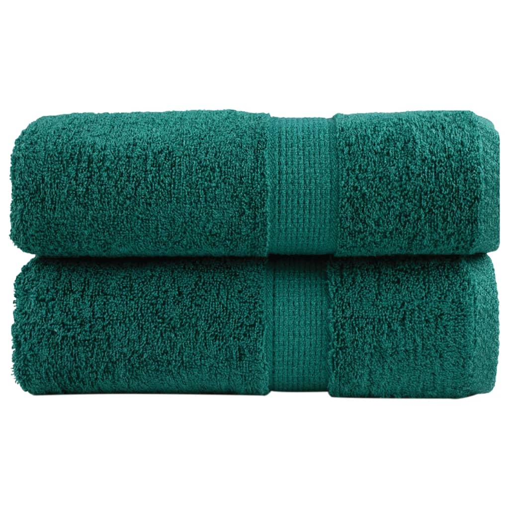 vidaXL Premium Guest Towels SOLUND 2 pcs Green 30x50 cm 600 gsm