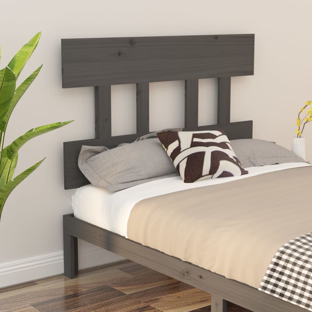 vidaXL Bed Headboard Grey 103.5x3x81 cm Solid Wood Pine