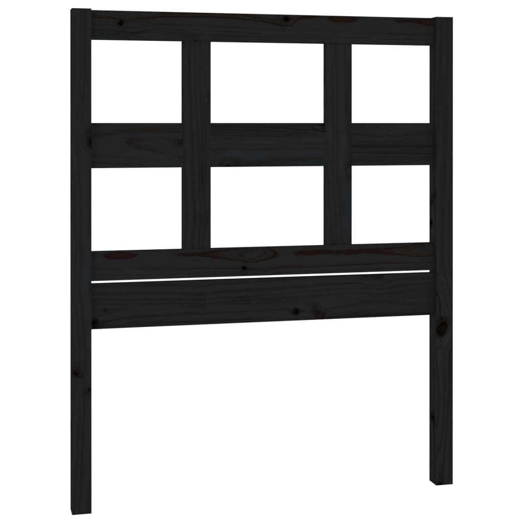 vidaXL Bed Headboard Black 95.5x4x100 cm Solid Wood Pine