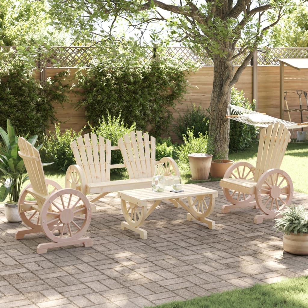 vidaXL 4 Piece Garden Lounge Set Solid Wood Fir