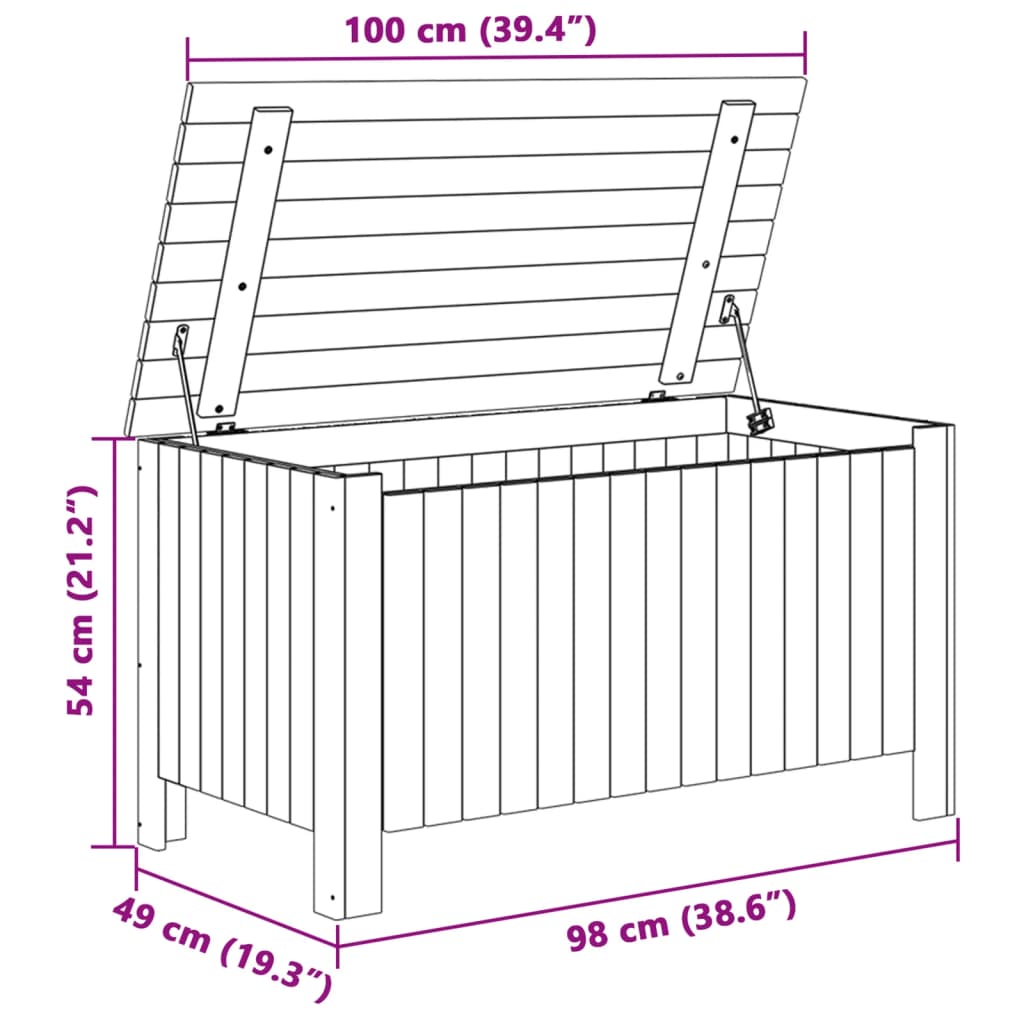 vidaXL Storage Box with Lid RANA White 100x49x54 cm Solid Wood Pine