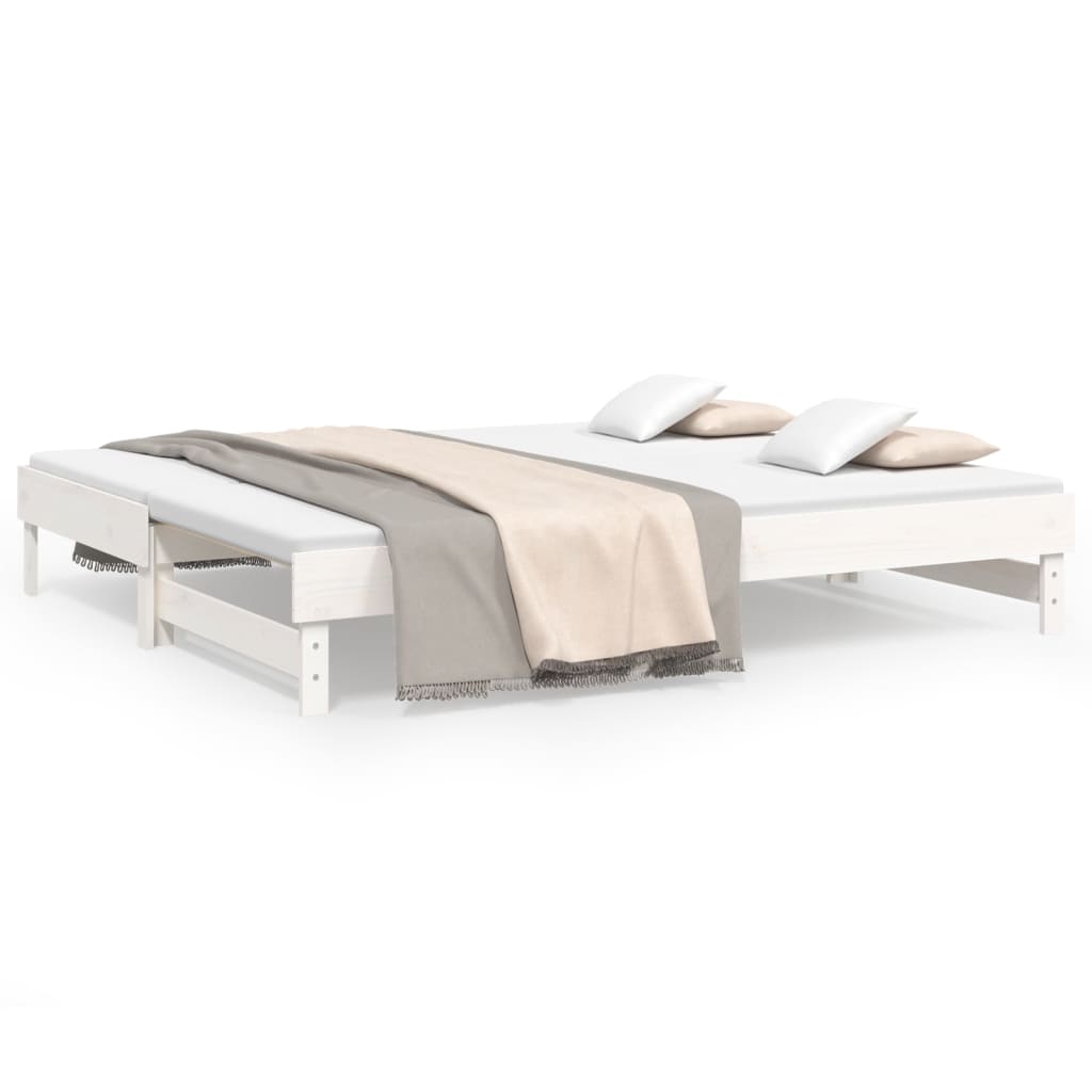 vidaXL Pull-out Day Bed without Mattress White 2x(100x200) cm