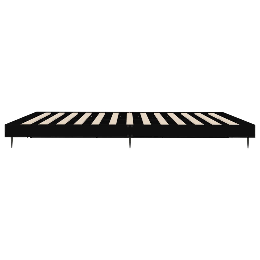 vidaXL Bed Frame without Mattress Black 140x200 cm Engineered Wood