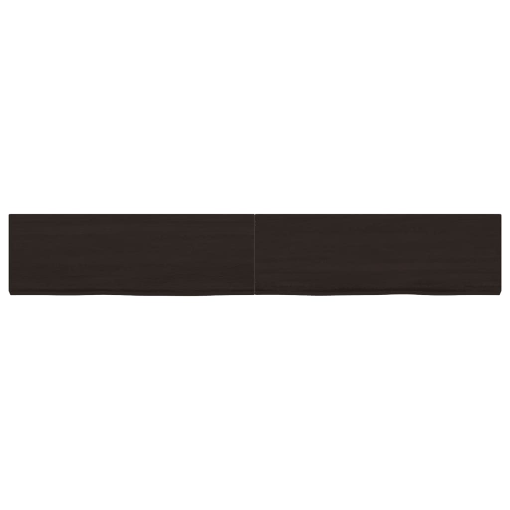 vidaXL Wall Shelf Dark Brown 180x30x(2-6) cm Treated Solid Wood Oak