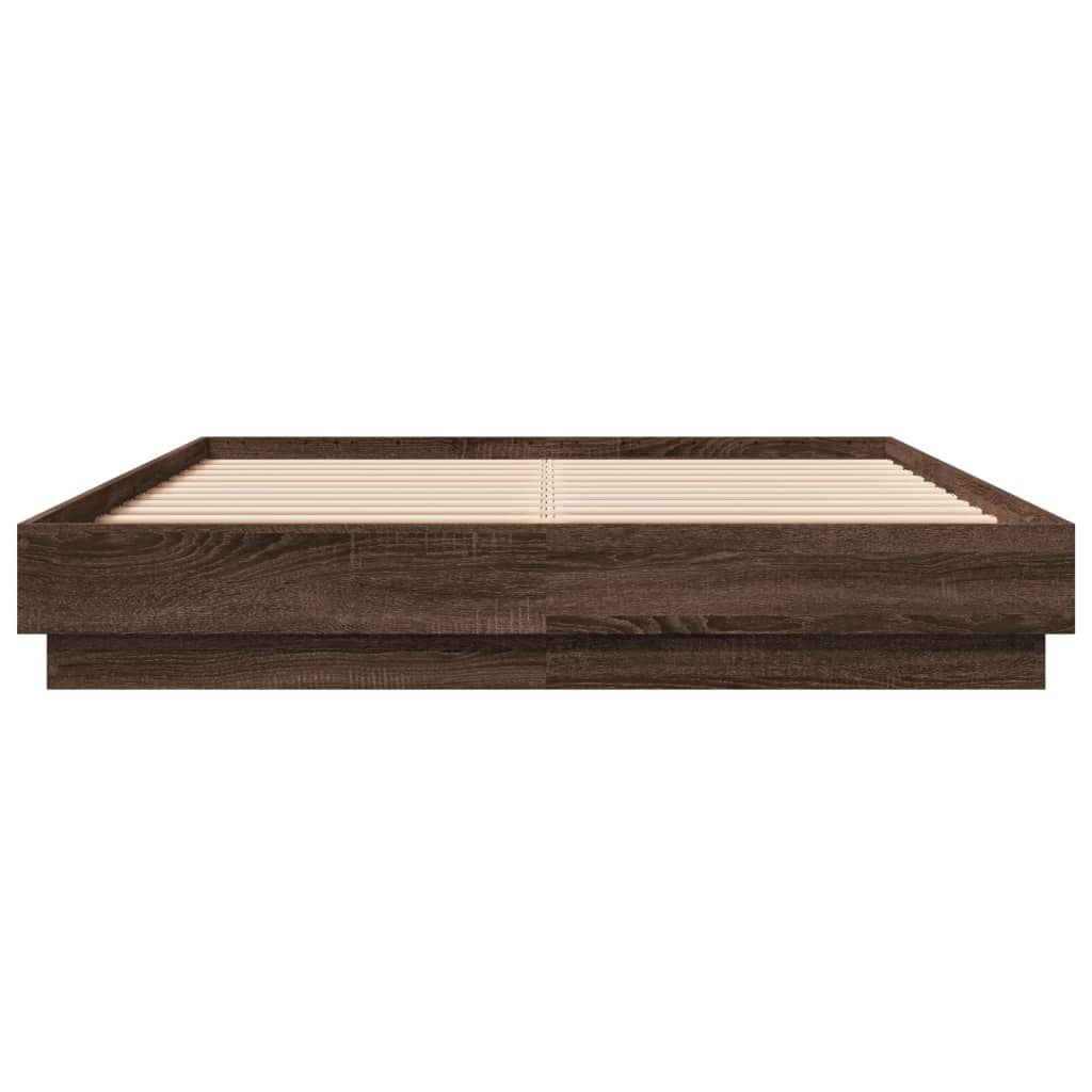 vidaXL Bed Frame without Mattress Brown Oak 120x200 cm