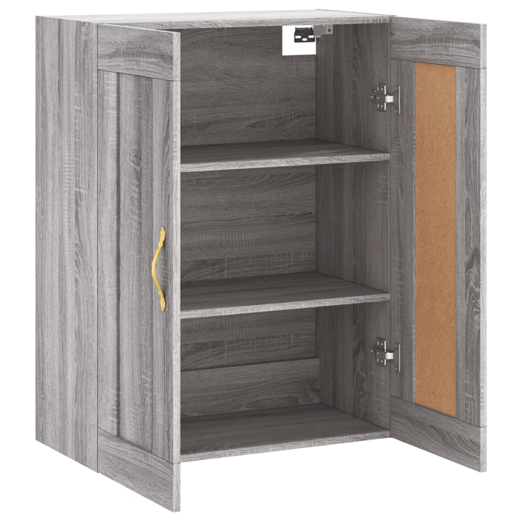 vidaXL Wall Mounted Cabinet Grey Sonoma 69.5x34x90 cm Engineered Wood