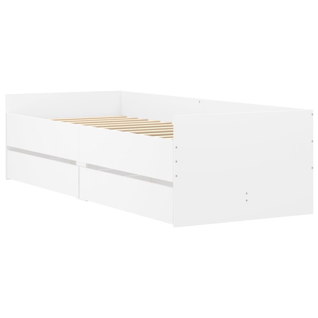 vidaXL Bed Frame without Mattress White 75x190 cm Small Single