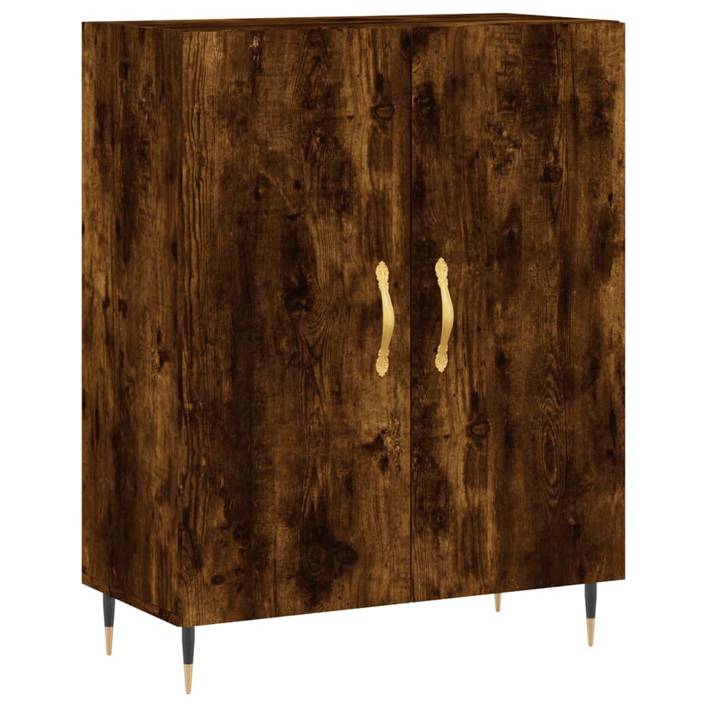 vidaXL Highboard Smoked Oak 69.5x34x180 cm Engineered Wood