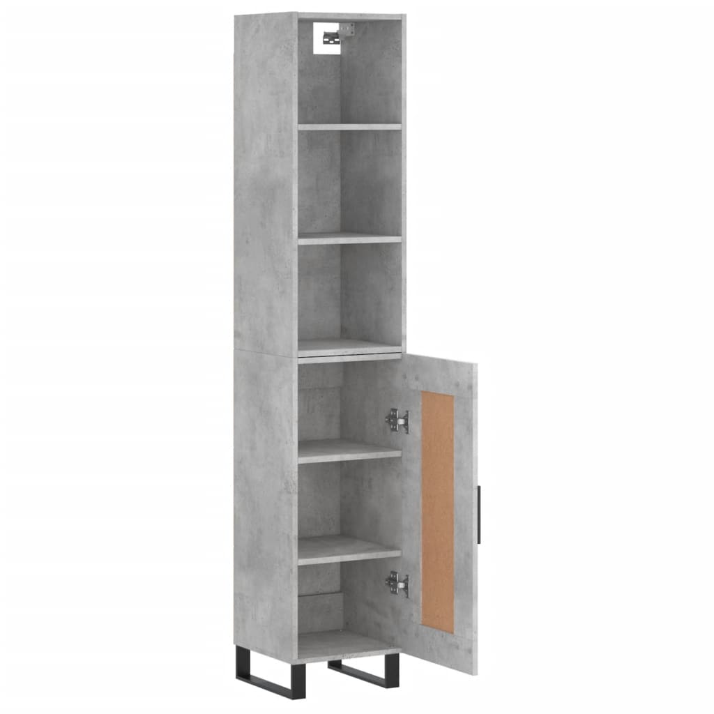 vidaXL Highboard Concrete Grey 34.5x34x180 cm Engineered Wood