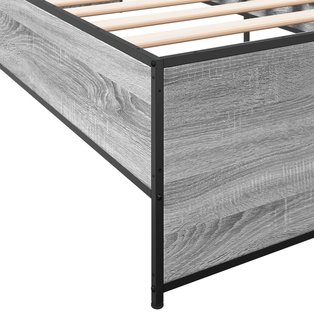 vidaXL Bed Frame without Mattress Grey Sonoma 100x200 cm