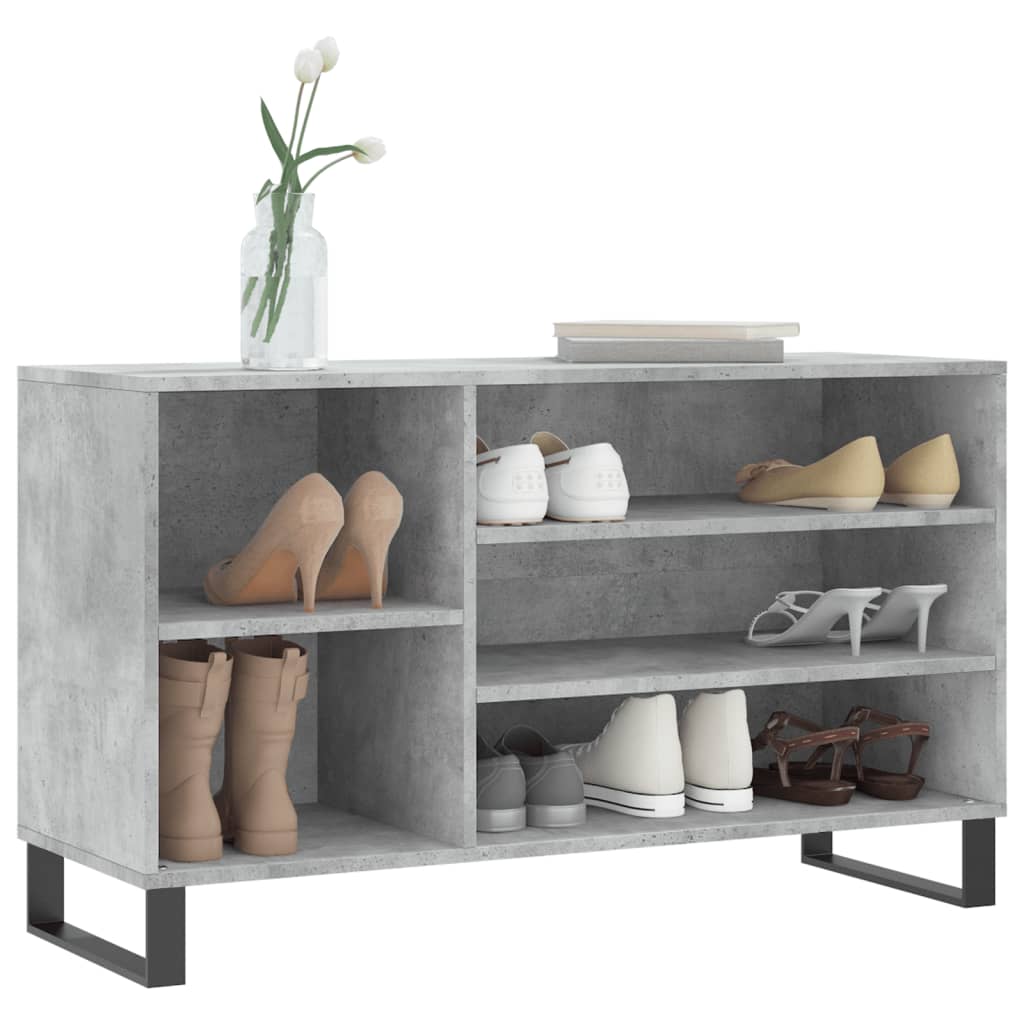 vidaXL Shoe Cabinet Concrete Grey 102x36x60 cm Engineered Wood