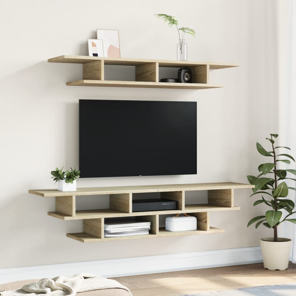 vidaXL TV Wall Units Sonoma Oak Engineered Wood