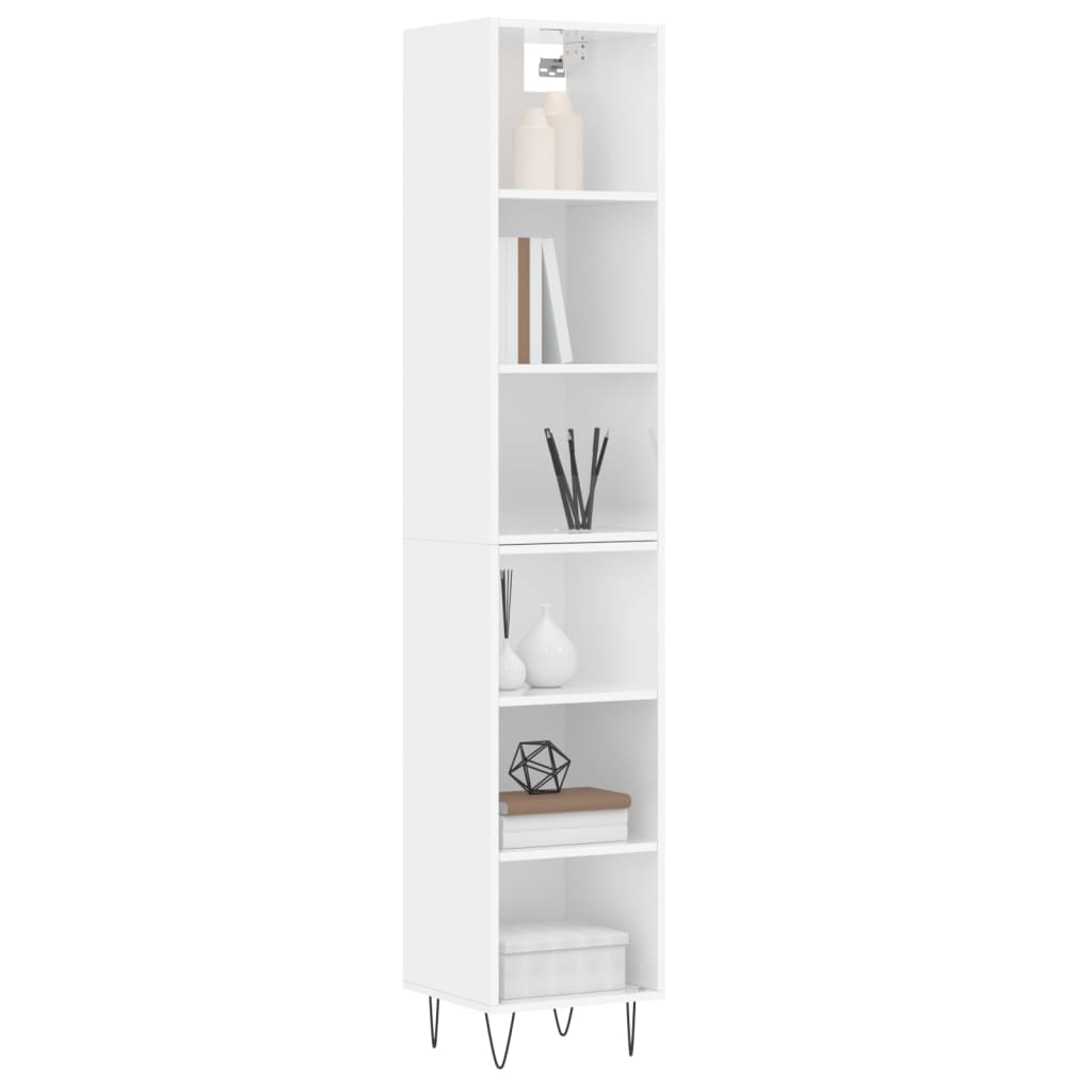 vidaXL Highboard High Gloss White 34.5x32.5x180 cm Engineered Wood