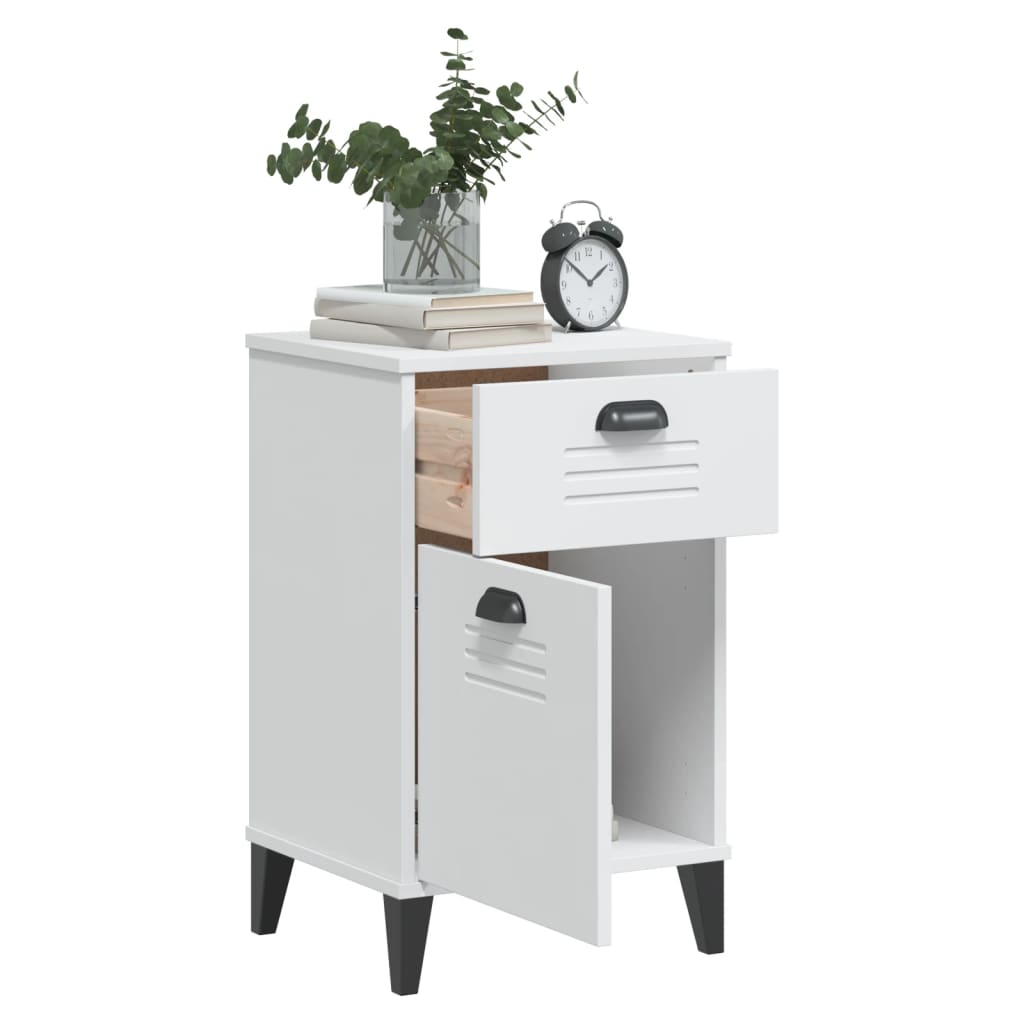 vidaXL Bedside Cabinet VIKEN White Engineered Wood