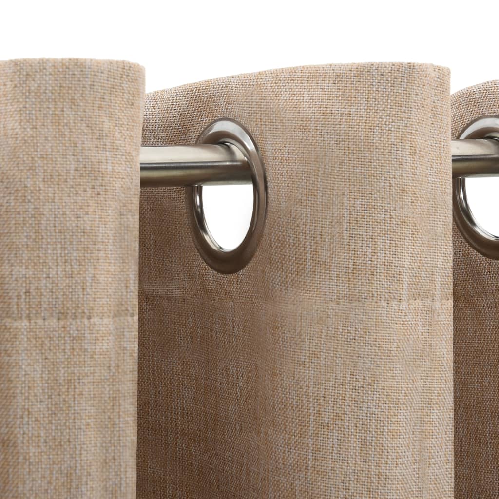 vidaXL Linen-Look Blackout Curtain with Grommets Beige 290x245cm